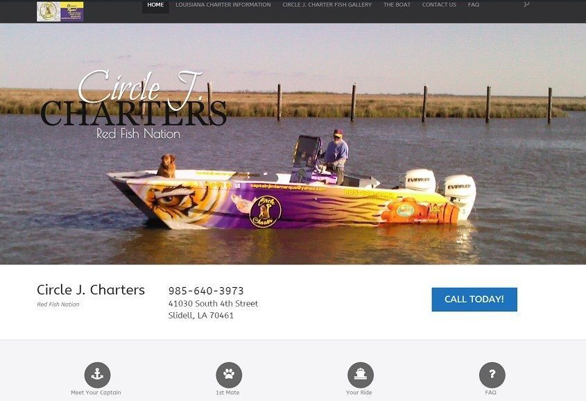 Web Design for Captain Jim LaMarque of Circle J. Charters.