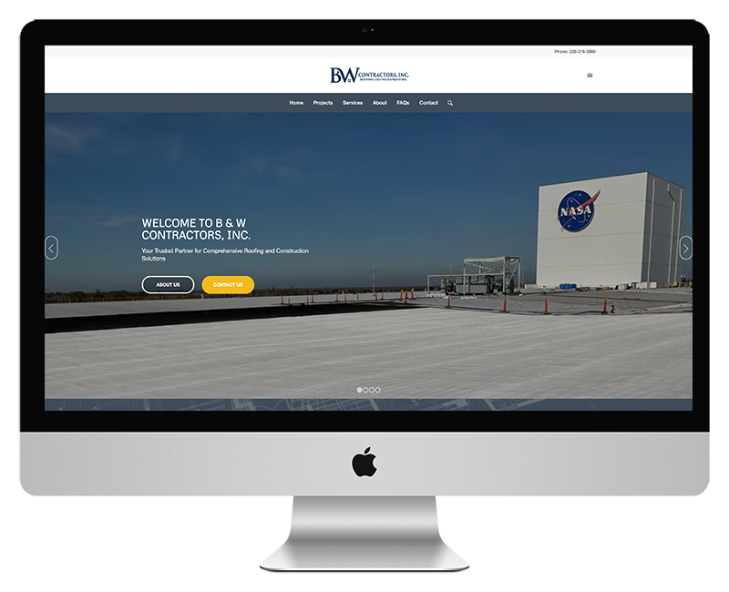 B&W Contractors Web Design Home Page