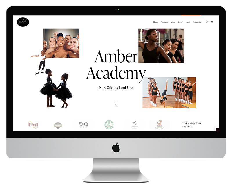 Amber Dance Academy Web Design - Home page 1