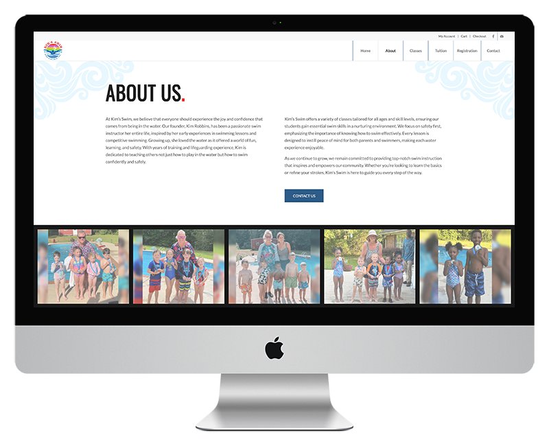 Kims Swim Lessons Web Design About Page 1