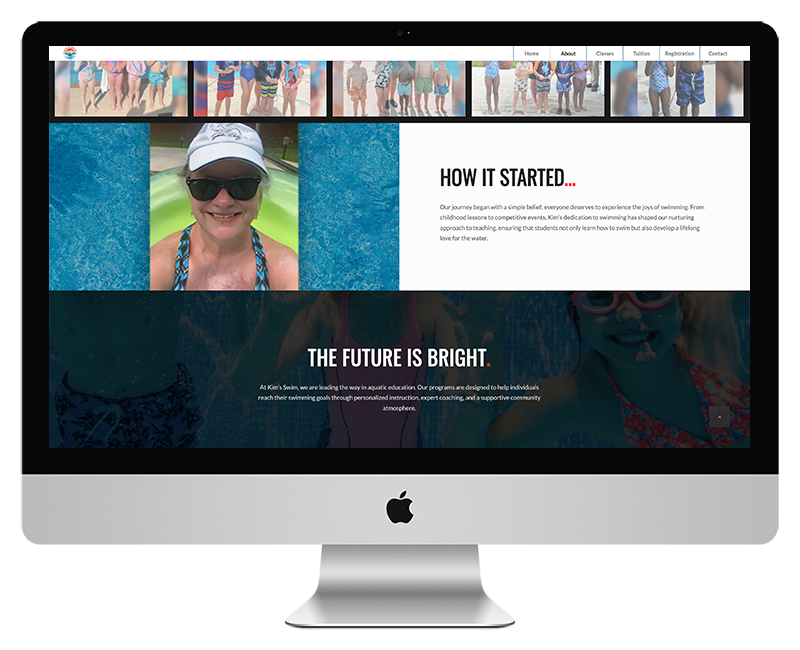 Kims Swim Lessons Web Design About Page 2
