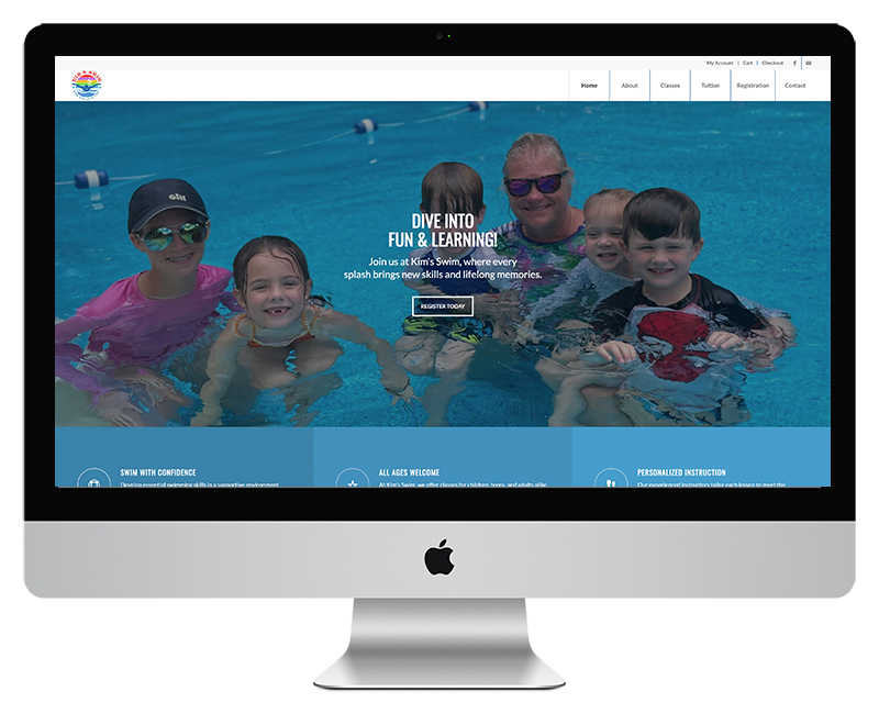 Kims Swim Lessons Web Design Home Page 2