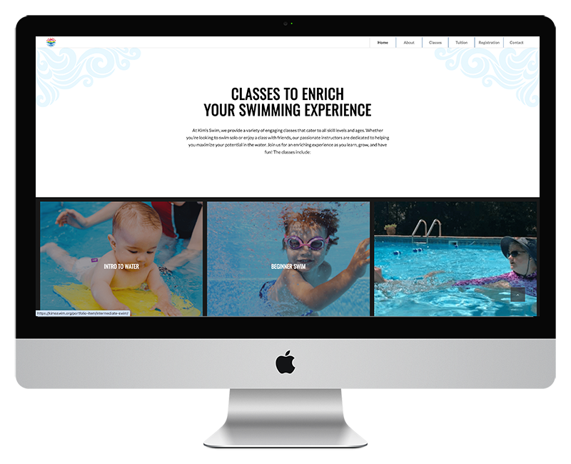 Kims Swim Lessons Web Design Home Page 4