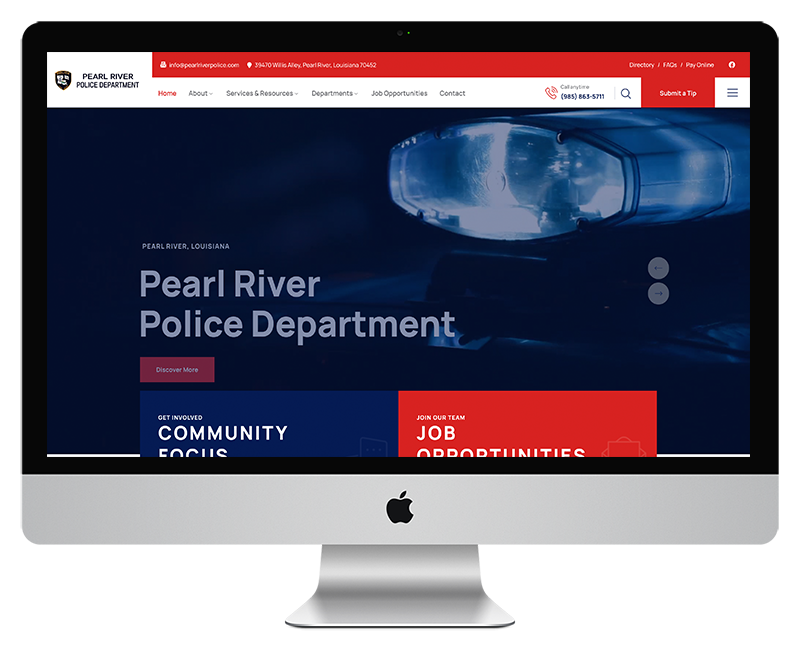 Pearl River Police Department Web Design - Home Page
